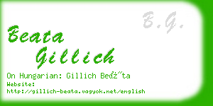 beata gillich business card